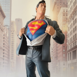Estátua Superman Clark Kent Reveal – Peça Única Pintada à Mão | 3dECshop