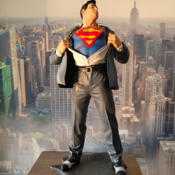 Estátua Superman Clark Kent Reveal – Peça Única Pintada à Mão | 3dECshop